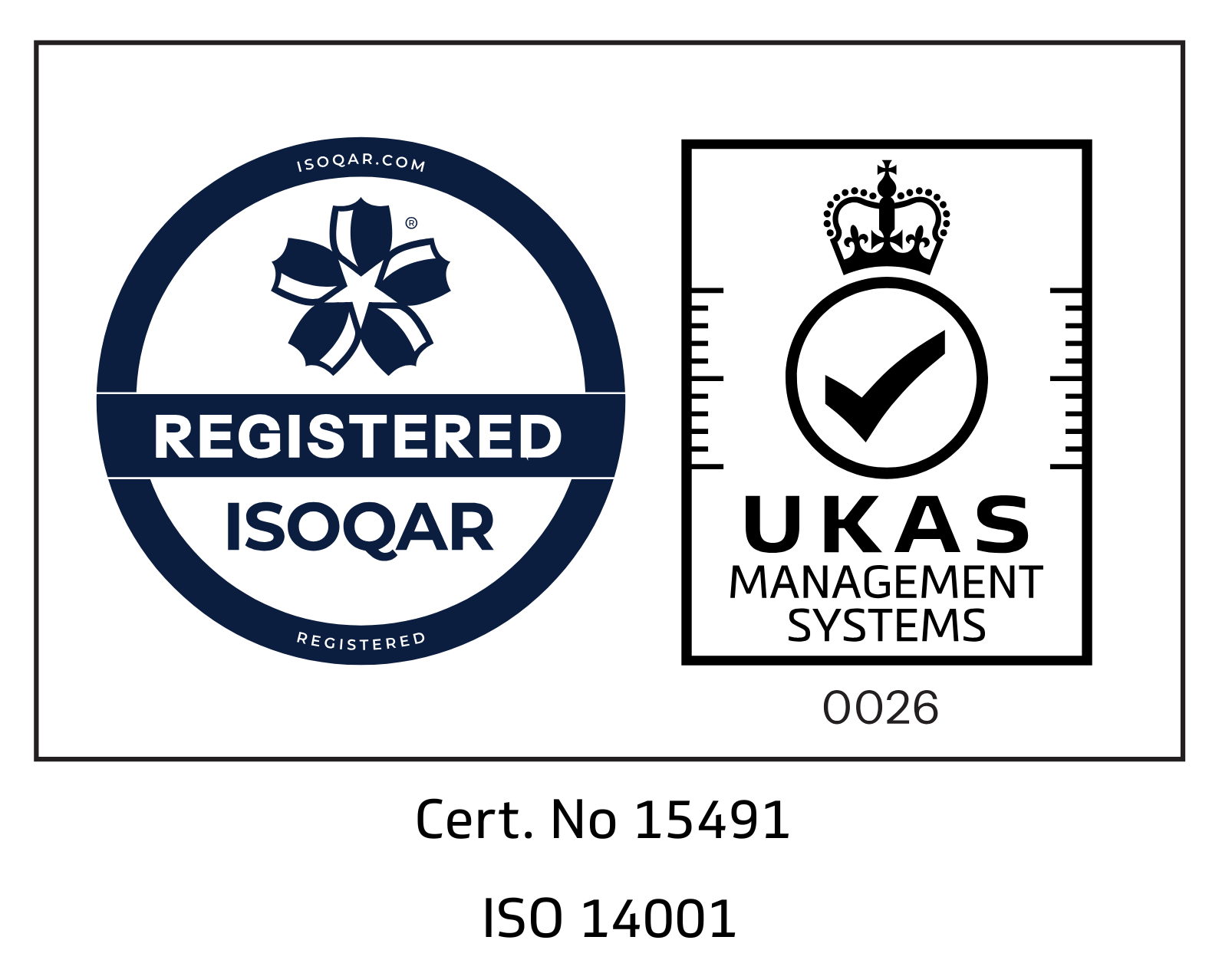 ISO 14001: 2015 (Environmental Management Systems) logo